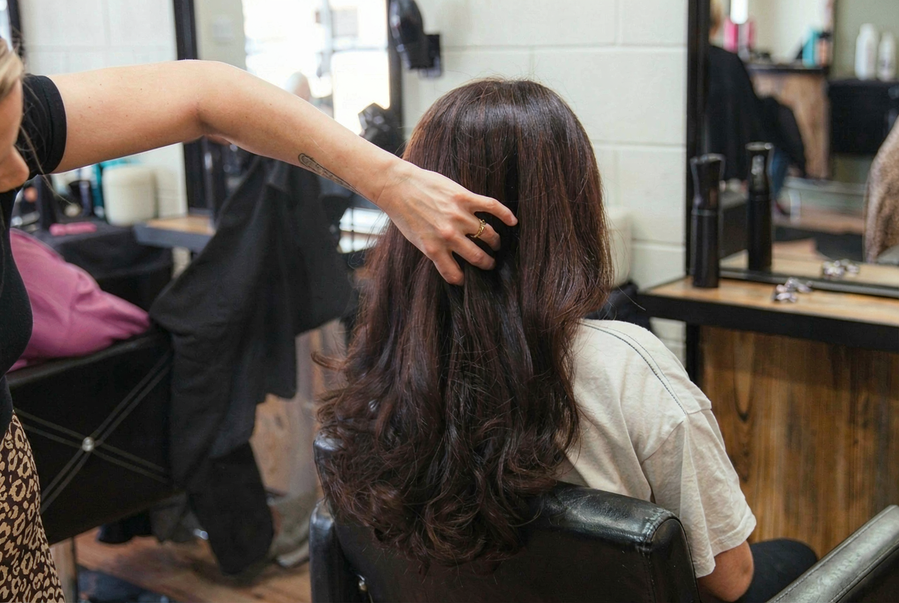 Hair consultation before haircut and styling service