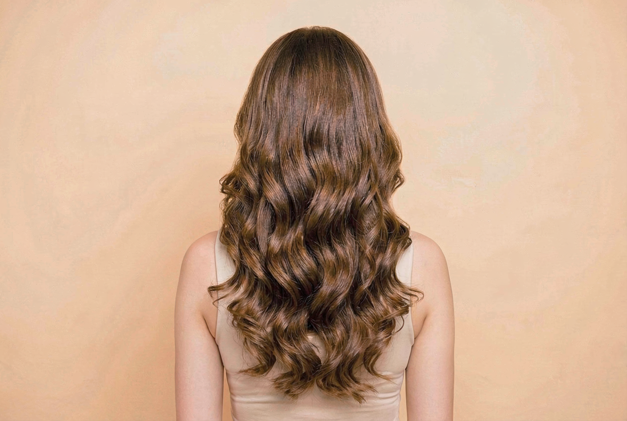 Beautiful long wavy hair styling for women at a beauty salon