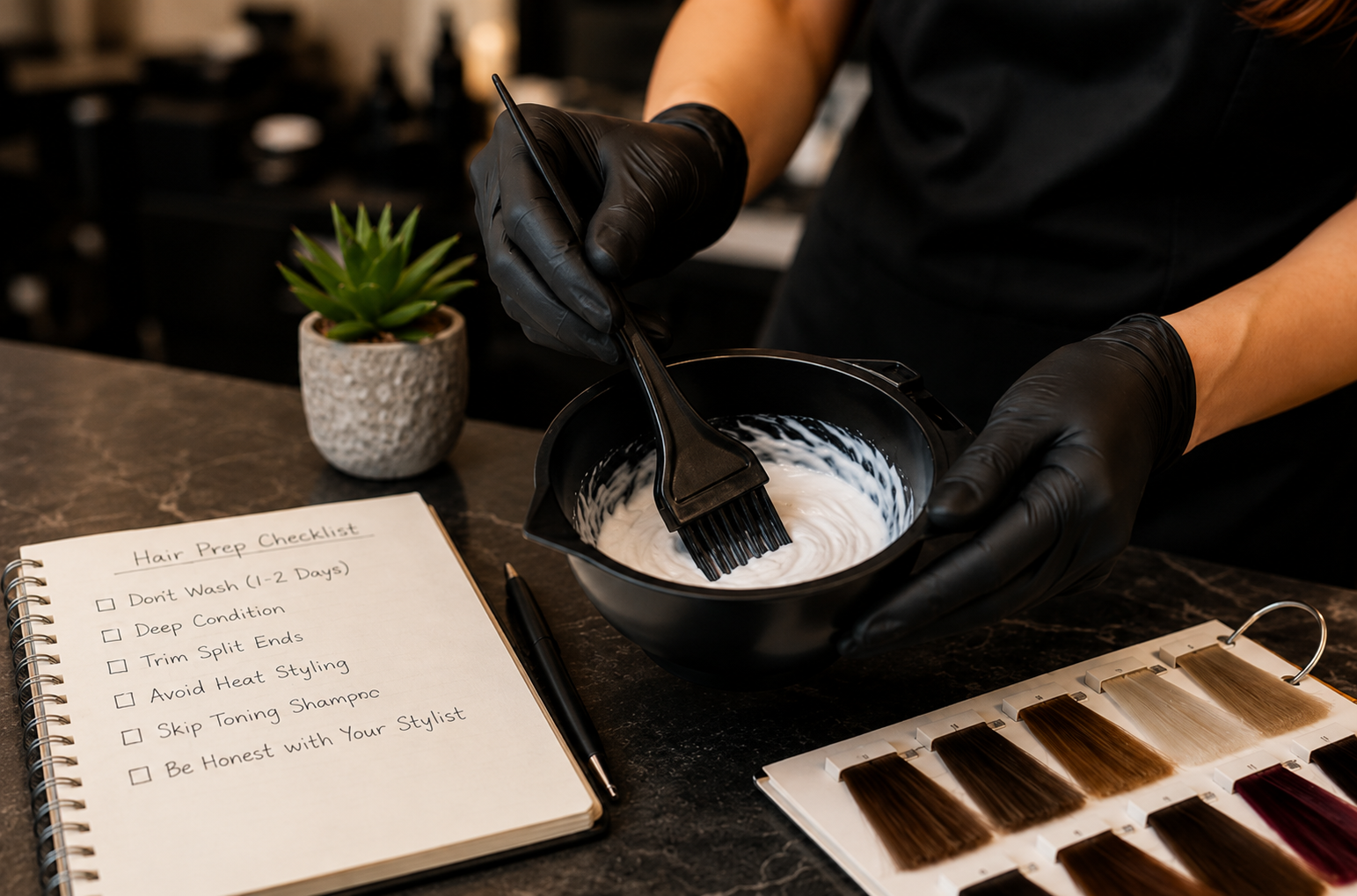 Hair Color Prep at the Salon