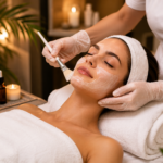 Luxury spa facial treatment for healthy glowing skin