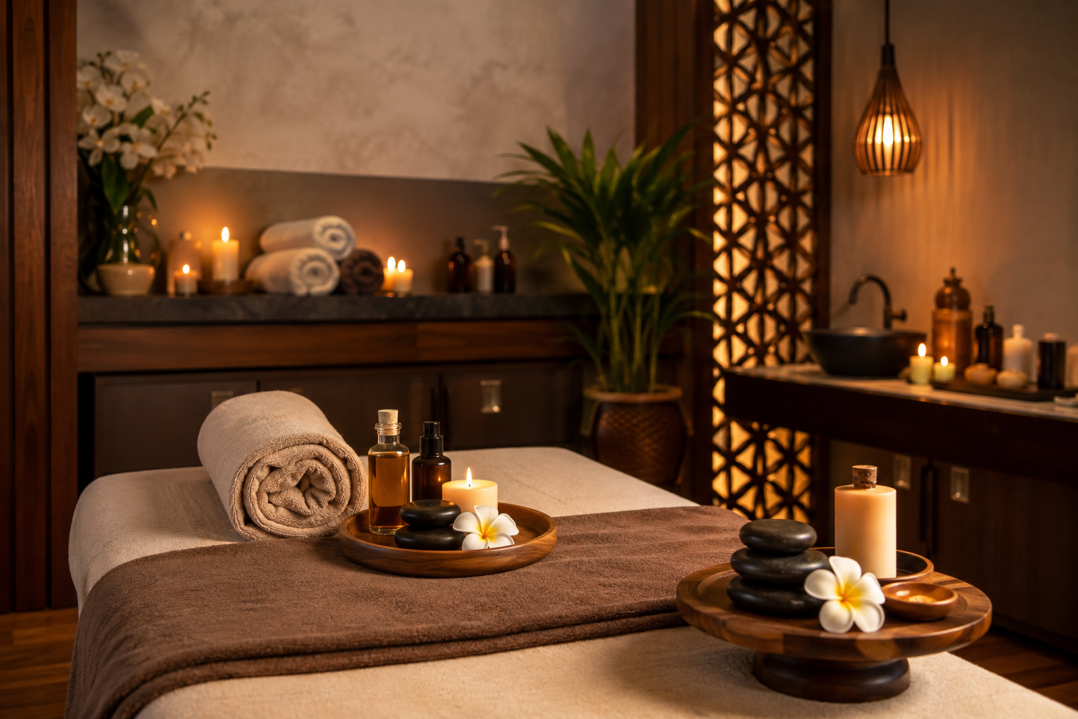 Luxury massage and wellness experience in a serene spa setting